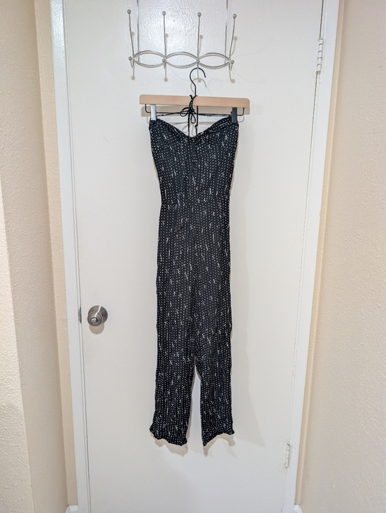 Reformation Pants - Reformation Black and White Viscose Halter Jumpsuit